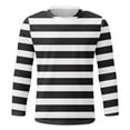 thumbnail image 4 of GBSYEWXS Men Tee Striped Print Cute T-Shirts Relaxed Crew Neck Black Tops, 4 of 4