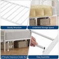 thumbnail image 5 of Twin Daybed Without Trundle, Metal Twin Size Daybed with Underbed Storage Space, Steel Slat Support Sofa Bed for Living Room, Bedroom, Guest Room, White, 5 of 8