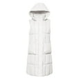 thumbnail image 2 of Gibobby Chaquetas recortadas para mujer, Chaleco Acolchado Largo para Mujeres, Elegante Chaqueta sin Mangas de Invierno con Bolsillos(Blanco,XG), 2 of 5