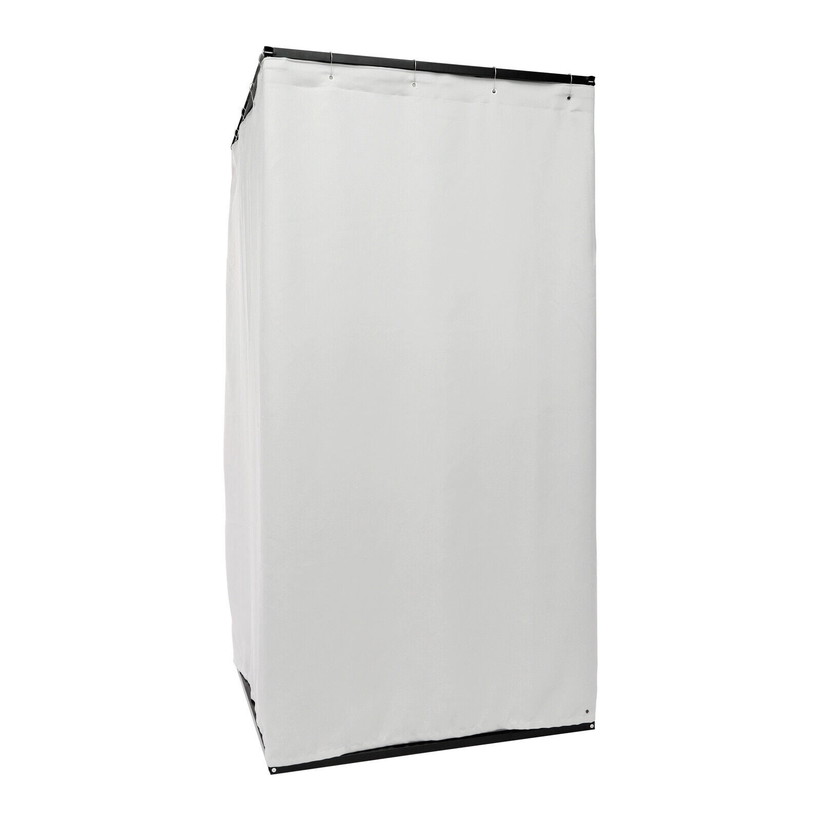 Portable Freestanding Fitting Room, Detachable Linen Curtain, 3-4 Person Capacity, for Clothing Store Fitting Room & Outdoor Locker Room (Grey)