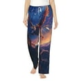 thumbnail image 2 of Lsque Starry Sky Flying Tiger Print Women's Pajama Pants, Lounge Pant - Comfortable Home Wear,Elastic Waistband, Stylish Design-Large, 2 of 9
