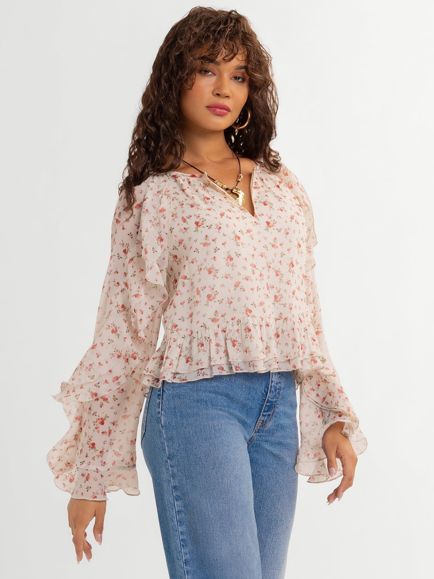 Jessica Simpson Women's Ella Ruffle Top, Sizes XS-XL