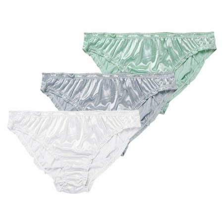 

Spdoo Women s 3 pack Frill Trim Satin Underwear Briefs Panty Set