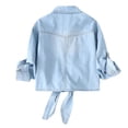 thumbnail image 4 of ITSAME Women's Jean Coat Long Sleeve Turndown Collar Casual Fashion Denim Jacket with Pockets Light Blue Size L, 4 of 6