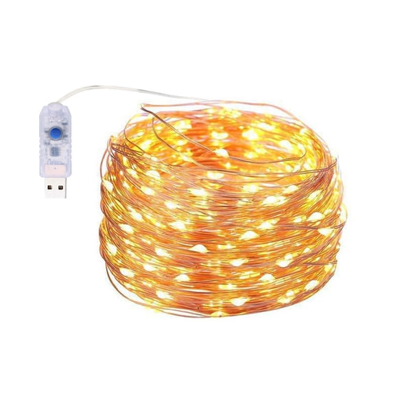 DYstyle 33ft 66ft 100LEDs Copper Wire String Lights USB Powered LED Twinkle Fairy Lights for Wedding Party Home Christmas Decoration