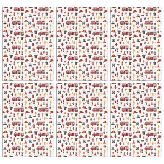 6 Pcs Fireman and Axe White Pattern Funny Kitchen Towels, Microfiber Dish Towels, Kitchen Tea Towels Set 18" X 26"