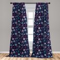 thumbnail image 5 of Ambesonne Leaf Curtains, Pansy Bluebell Dandelion, Pair of 28"x84", Sea Green Indigo, 5 of 5