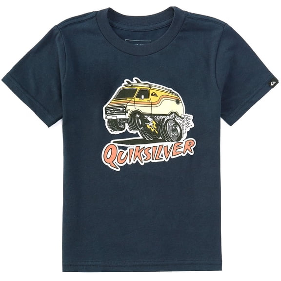 Quiksilver Little Boys T-Shirt 2-7 Monster Van Short Sleeve Crewneck Tee (2, Dark Navy)