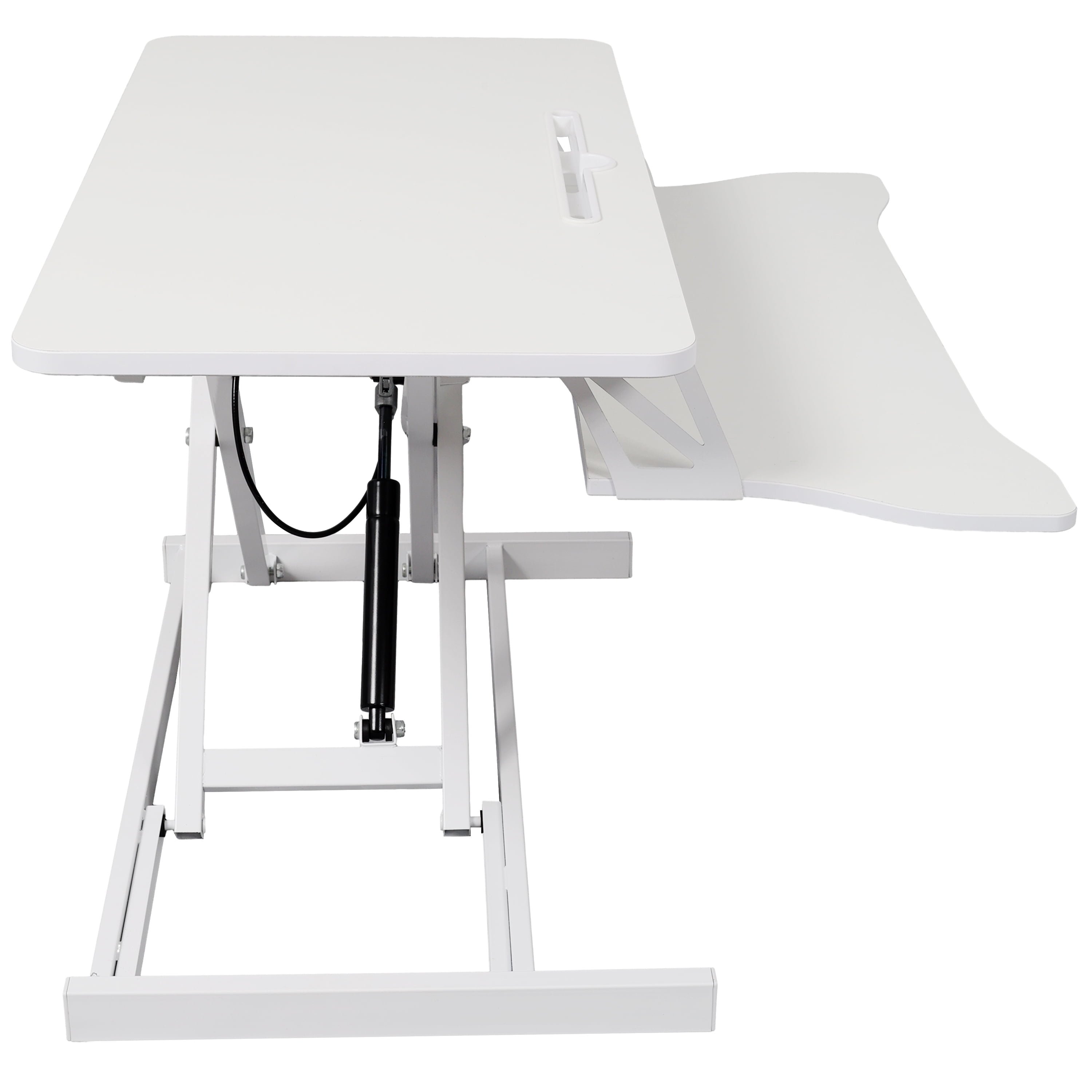 Adjustable Height Standing Laptop Desk, Adjustable Sit to Stand Up Workstation with Keyboard Tray, White