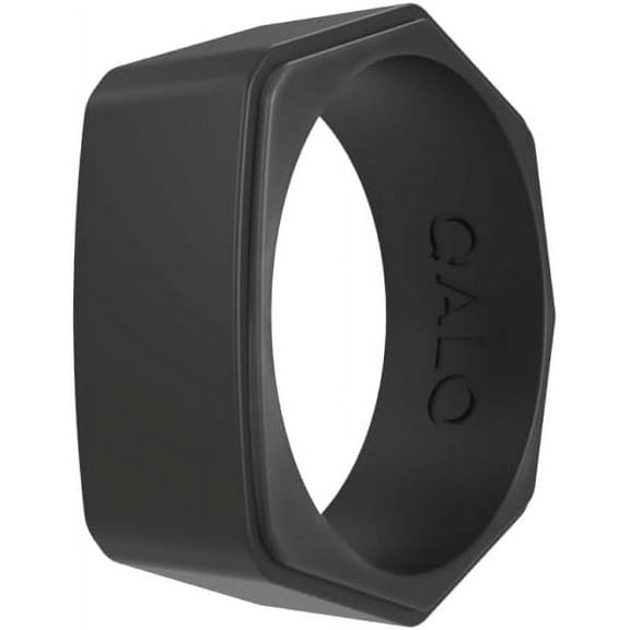 QALO Men's Rubber Silicone Ring, Frost & Forest Ridgeline Strata, Silicone Rubber Wedding Band, Breathable, Durable Wedding Ring for Men, 9mm Wide 1.85mm Thick, Multi Sizes