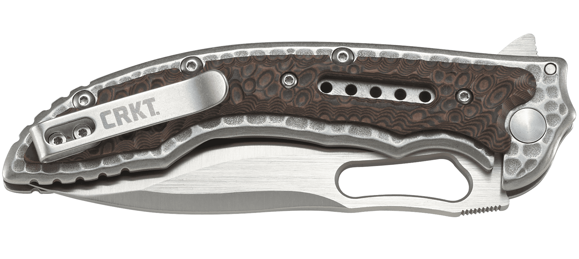 CRKT Fossil Folding Pocket Knife with Frame Lock and Satin Blade Finish, Black