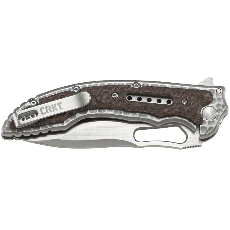 CRKT Fossil Folding Pocket Knife with Frame Lock and Satin Blade