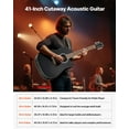 thumbnail image 3 of 41 in Cutway Acoustic Guitar Beginner Bundle with Gig Bag for Adults Solo Black, Spruce Top, Mahogany Back, Rosewood Fingerboard, Ergonomic Design, Tuner Included for Easy Playing and Practice, 3 of 3