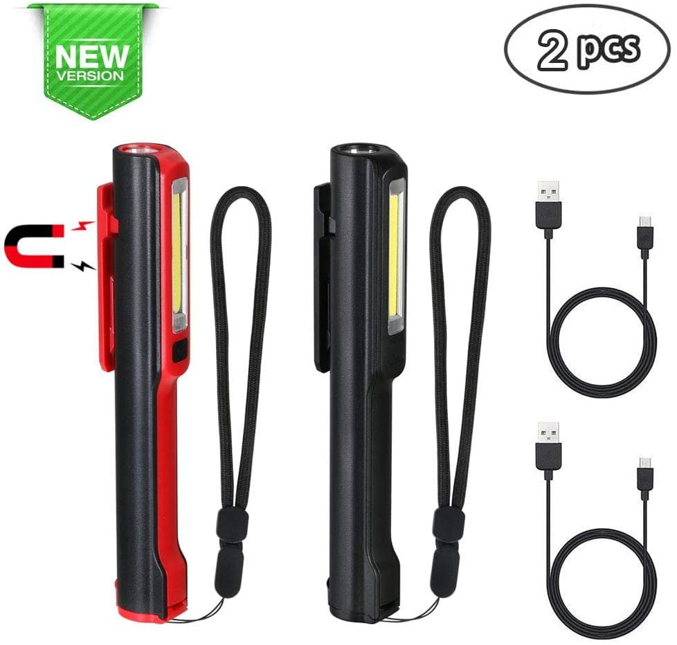 Hook 3W COB LED Work Light Lamp USB Rechargeable Magnetic Flashlight Torch 