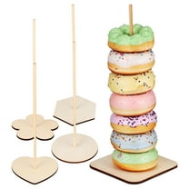 NUOLUX 5Pcs Doughnut Holder Party Donut Stands Heart Hexagon Plum Blossom Boxwood Abs For Decoration