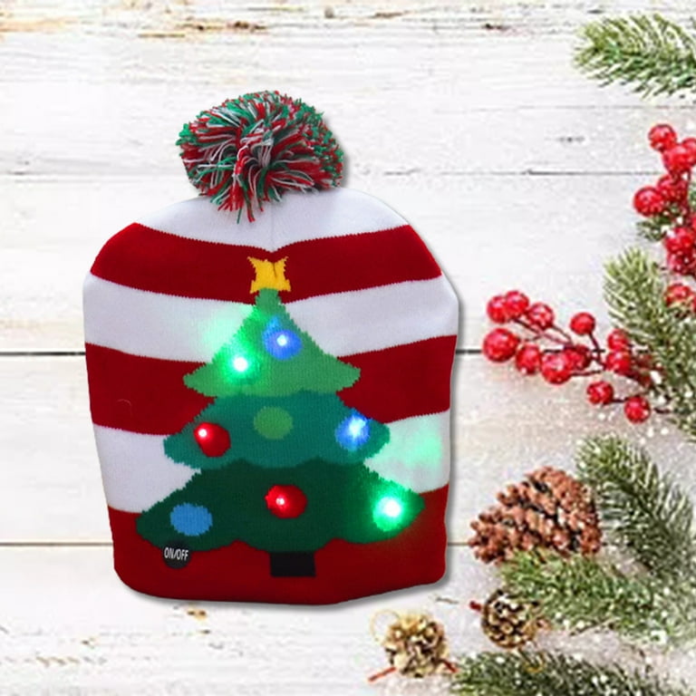 LED Christmas Hat Light Up Christmas Hats Xmas Tree Ugly Hat
