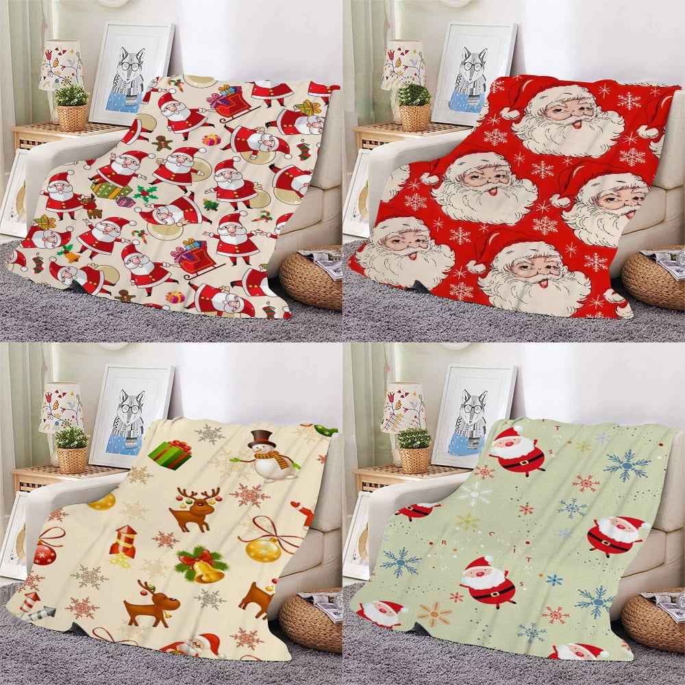 Christmas Santa Plush Flade Pluffy Baby Baby Carpet is super soft and lightweight printed men