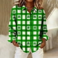 thumbnail image 2 of Womens Button Down Shirt St. Patrick‘s Day Print Blouse 2026 Spring Tops Casual Collared Top Lightweight Long Sleeve Clothing Irish Holiday Outfits Fashionable Work Tees, 2 of 5
