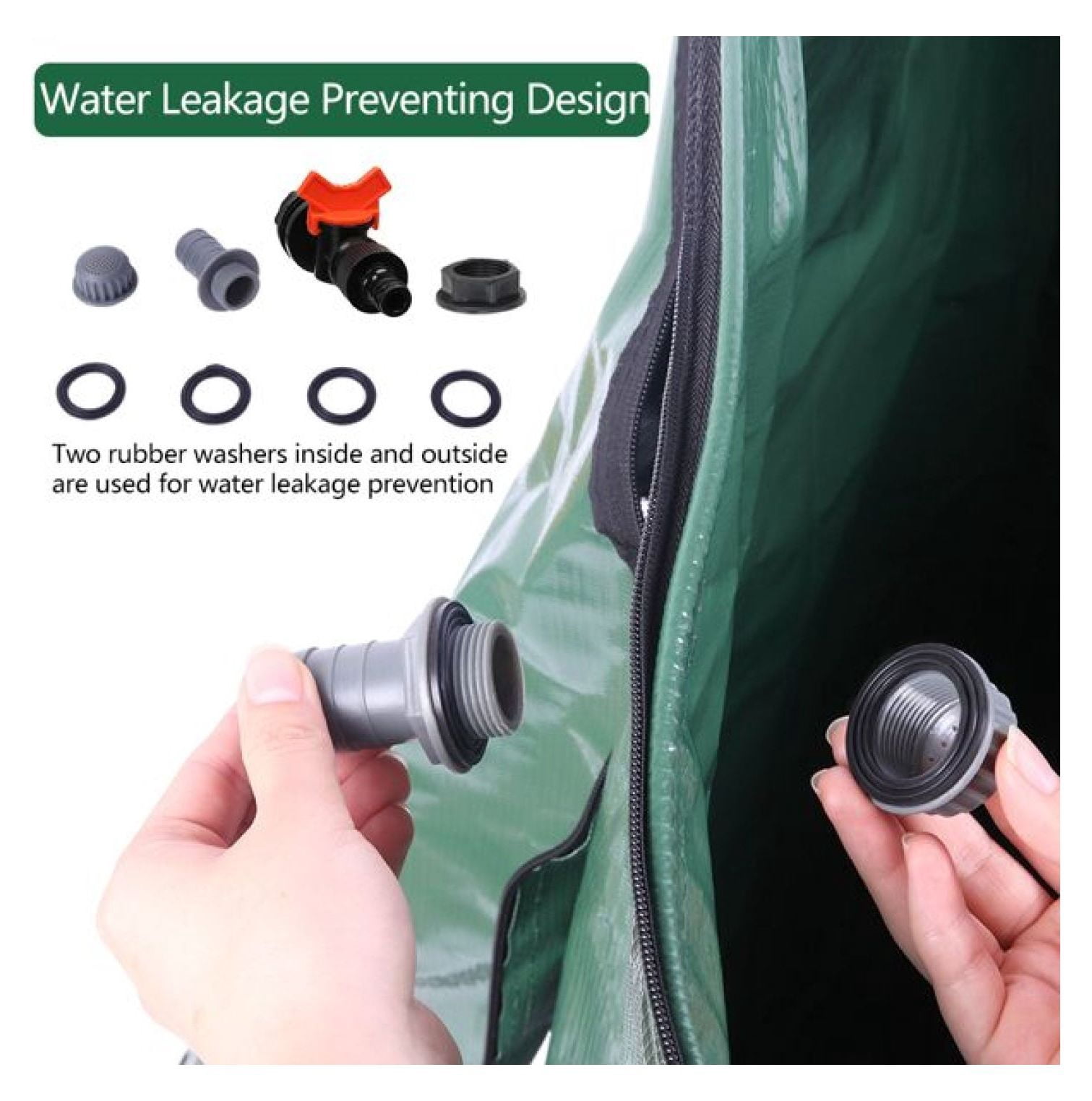 132 Gallon Rain Barrel Folding Water Collector - Green - Portable Rainwater Tank for Garden, Plants & Outdoor Use with Mesh Cover & Tap