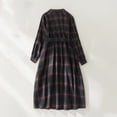 thumbnail image 7 of Plaid Maxi Dress for Women Casual Long Sleeve Crew Neck Long Dresses Flowy Boho Beach Vacation Sundress Coffee L, 7 of 7