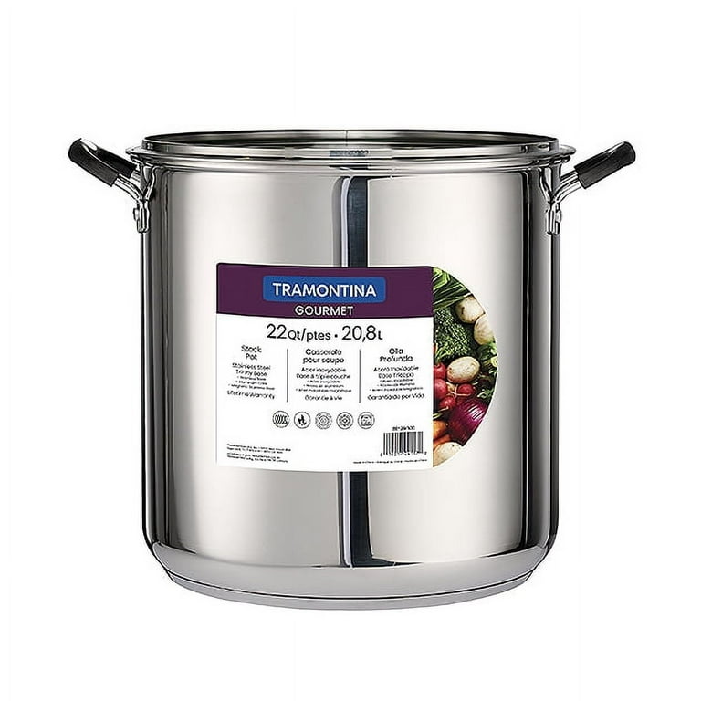 Tramontina Stainless Steel Stock Pot with Glass Lid - Shop Stock Pots &  Sauce Pans at H-E-B