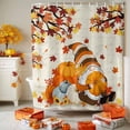 thumbnail image 3 of Shower Curtain 54"W x 78"L Fall Maple Leaves Gnome Thanksgiving Pumpkins Fabric Shower Curtains Set with Hooks Water Repellent Bathroom Curtains Machine Washable Bathroom Accessories, 3 of 6