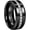 8mm Black Tungsten, variant on 8mm Tungsten Rings for Men Women Couple Eternity Anniversary Engagement Wedding Bands Fashion Jewelry Stone Inlay Beveled Polished Shiny Comfort Fit