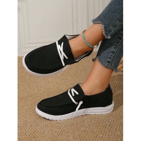 Womens Boat Shoes Slip On Casual Waiking Sneakers Shoes Lace Up Lightweight Loafers