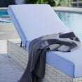 thumbnail image 5 of Lounge Chair Chaise, Rattan, Wicker, Light Grey Gray Light Blue, Modern Contemporary Urban Design, Outdoor Patio Balcony Cafe Bistro Garden Furniture Hotel Hospitality, 5 of 8