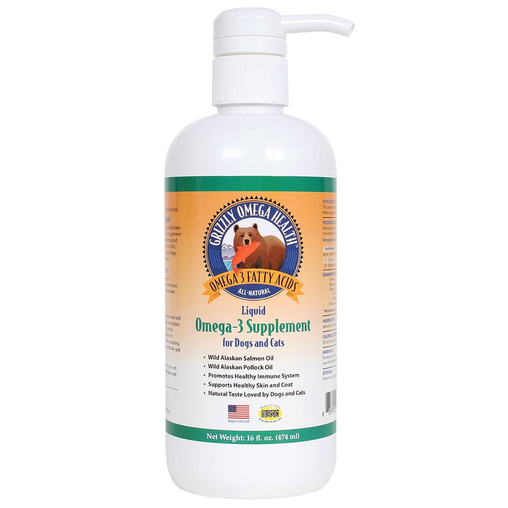 Grizzly Omega Health Liquid Omega3 Supplement for Dogs, 16 oz