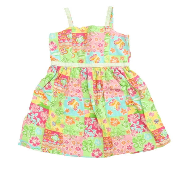 Pre-owned: Hartstrings Girls Pink | Green | Blue Dress size: 3T (Good)