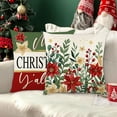 thumbnail image 7 of Xuniizn Christmas Pillow Covers 18x18 inch Set of 4 Xmas Decorations Soft Plush Faux Fur Wool Christmas Throw Pillow Cases Winter Holiday Decor for Sofa Living Room, 7 of 7