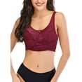 thumbnail image 3 of Womens Seamless Sports Bra Front Cross Hook Racerback Padded Yoga Bras with Removable Padded, 3 of 6