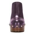 thumbnail image 3 of YDN Women's Wooden Platform Heeled Mules Closed Round Toe High Block Heel Slip On Clogs Shoes with Studs Evening Party Daily Outfit Footwear Size 15 Purple, 3 of 6