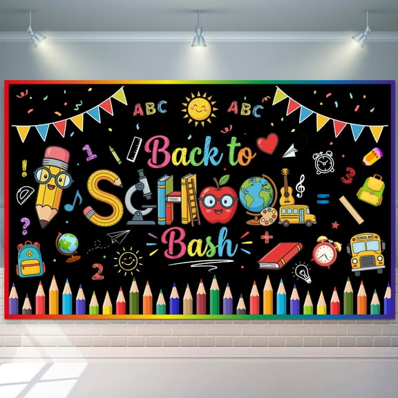 School Party Supplies,70''x43.3'' Back to School Backdrop,Back to School Decorations & Back to School Party Supplies for Welcome Back Decorations Back to School Bash