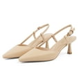 thumbnail image 3 of JENN ARDOR Slingback Kitten Low Heel Closed Pointed Toe Dress Pumps for Women, 3 of 5