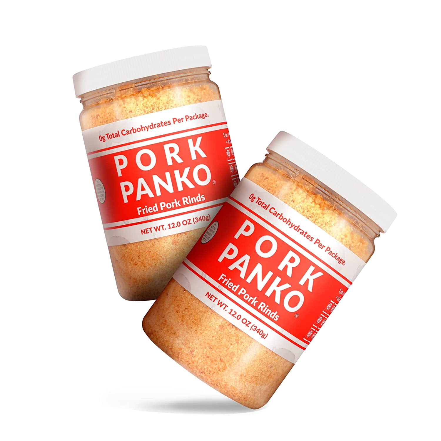 Pork Panko Pork Rind Crumbs 12oz Resealable Jar 2 Pack