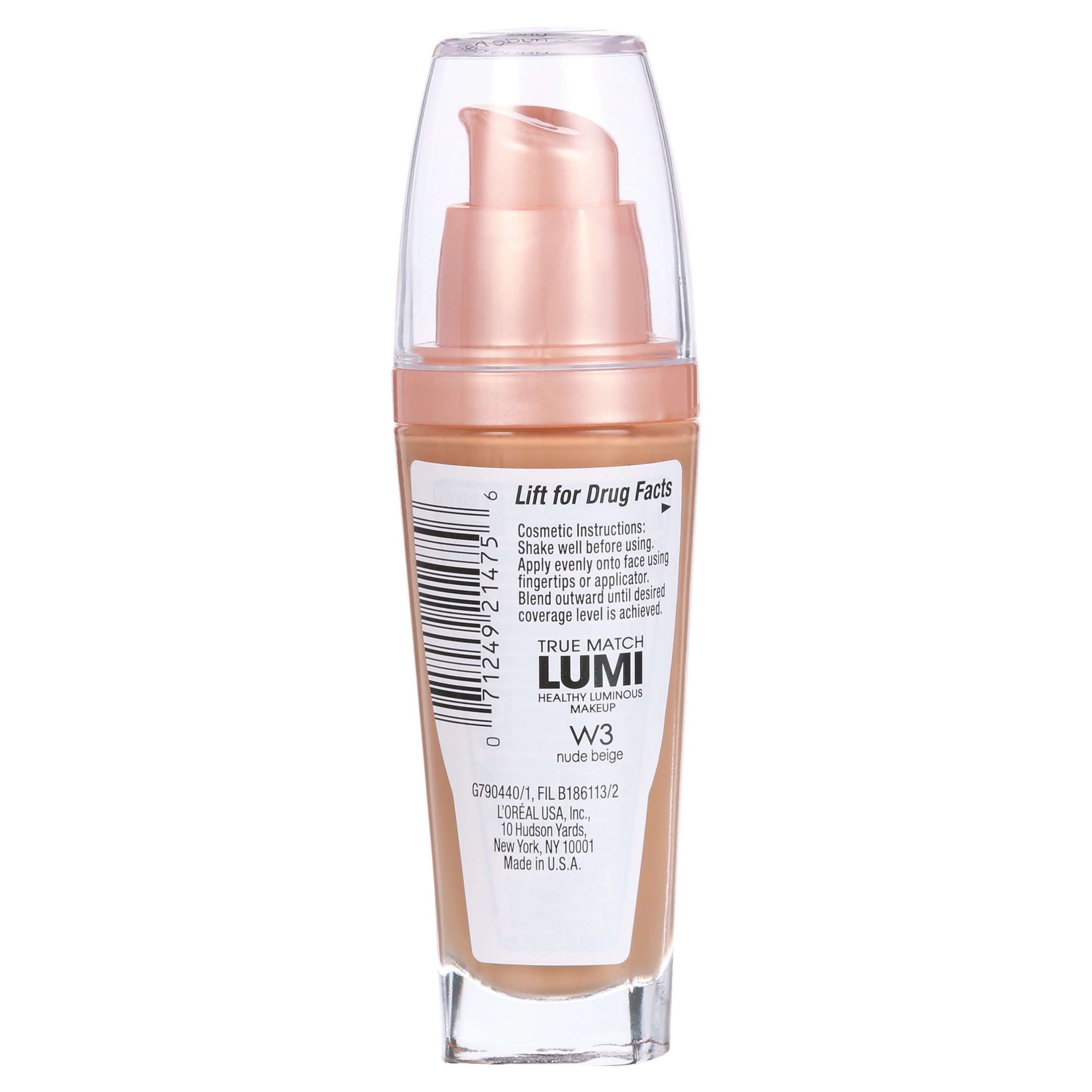 L'Oreal Paris True Match Lumi Liquid Foundation Makeup, W3 Nude Beige, 1 fl oz - image 5 of 10