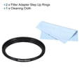 thumbnail image 3 of Unique Bargains 49mm-52mm Step Up Ring with Cleaning Cloth, 2 Pack Camera Lens Filter Adapter Ring, Black, 3 of 6