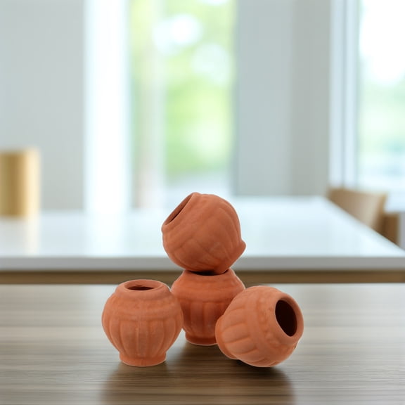 SOPOTUTU 4-Pack Mini Ceramic Clay Pots for Herbs and Small Plants, Indoor Outdoor Garden and Decorative Flower Pots