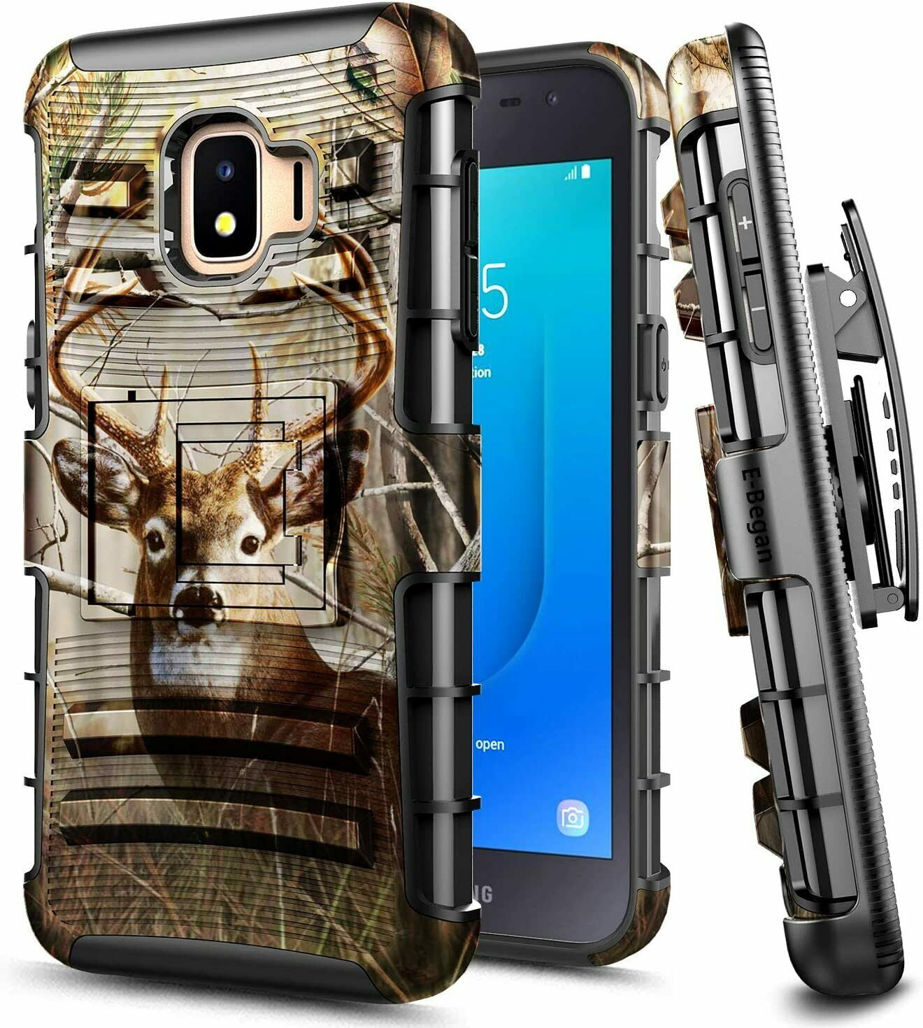Samsung Galaxy J2 Core Case, J2 Pure/J2 Dash/J2 Shine w/ Tempered Glass  Screen Protector (Full Coverage), Nagebee Armor [Swivel Belt Clip Holster]  w/ [Kickstand] Shockproof Phone Cover (Deer/Camo) - Walmart.com