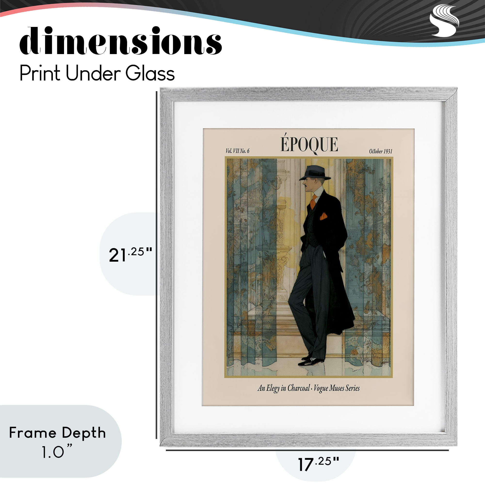 Stupell Industries The Gentleman Magazine Gray Framed Print Under Glass, design by A Barefoot Stylist