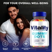 (2 Pack) Vitality Gummy Dots, Vitality Naturals Gummy Dots, All Natural 500MG Supplement, Vitality Gummies For Overall Wellness, Official VitalityGummy Dots 20 Reviews (120 Gummies)