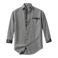 thumbnail image 2 of FRSASU Men's Button Down Shirts Cotton Linen Shirt Casual Fashion Floral Hawaiian Patchwork Printed Top Gray, 2 of 6