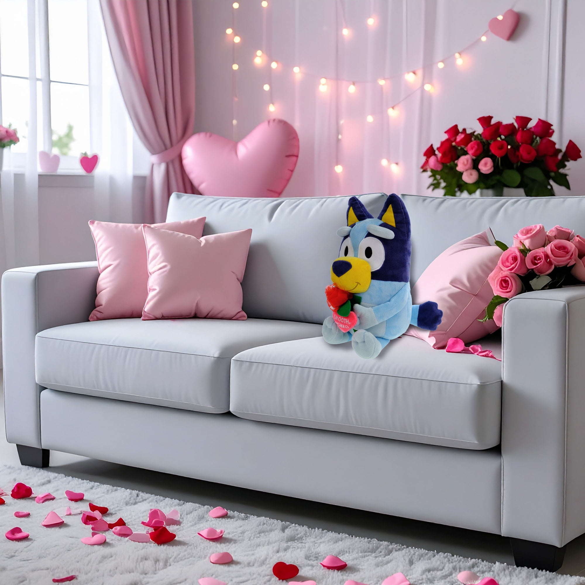 Large Bluey Plush, Valentine's Day, by Ruz