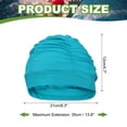 thumbnail image 2 of Uxcell Fabric Swim Cap Polyester Swimming Hat Elastic Swimming Cap for Women Men Adult Long Hair Lake Blue, 2 of 6