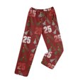 thumbnail image 6 of Adult Fashion Christmas Print Casual Pants with Drawstring Elastic Waist, Comfortable Sleepwear and Loungewear Trousers for Home Use,Wine,L, 6 of 7