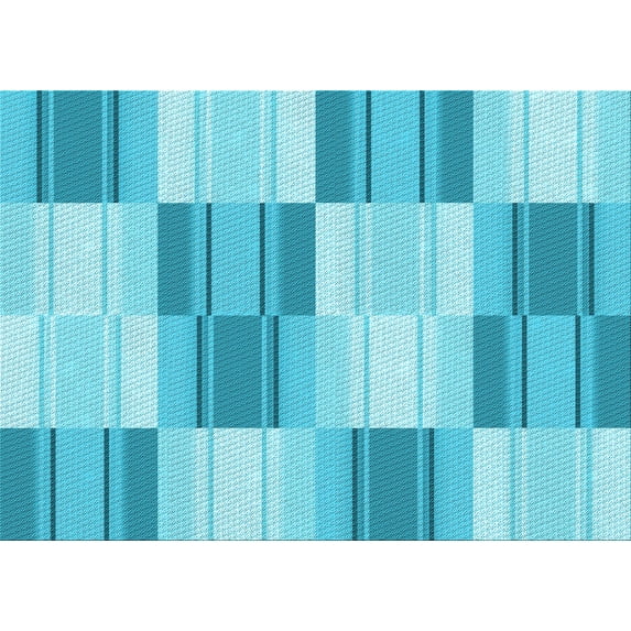 Ahgly Company Machine Washable Indoor Rectangle Transitional Dark Turquoise Green Area Rugs, 8' x 10'