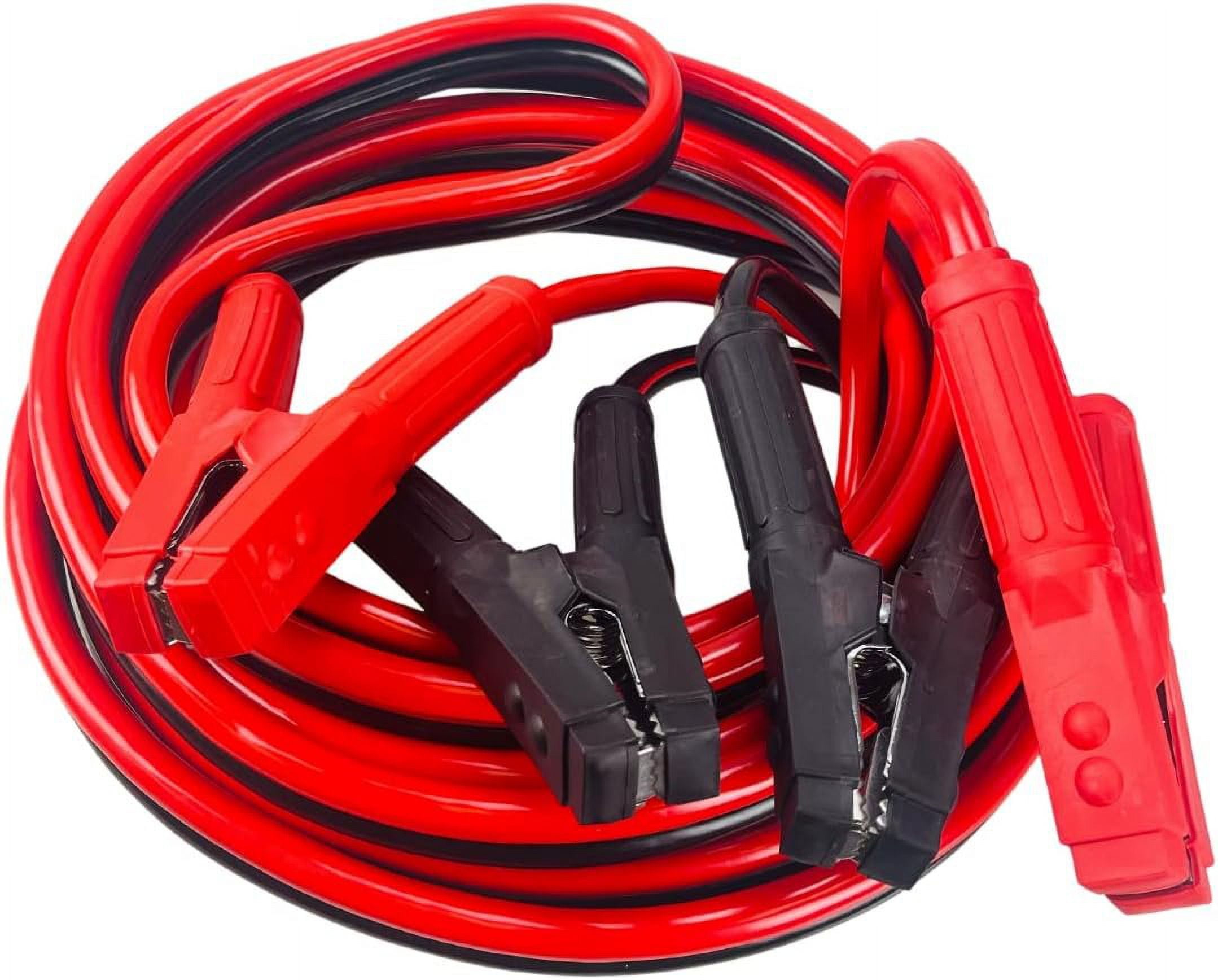 ROAD GENIE 25 Foot, 1 Gauge Booster Cable with Color-Coded Cables and Chrome Plated Clamps for Easy and Reliable Jump-Starting  Comes with Carrying Pouch