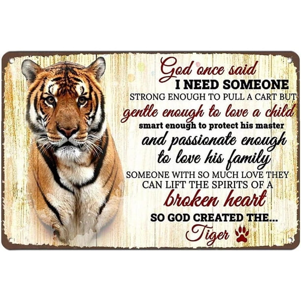 Funny Novelty Tin Sign Tiger Quotes Sign Rustic Retro Wall Sign Home  Kitchen Bar Room Garage Vintage Retro Poster Plaque 8x12 Inch 